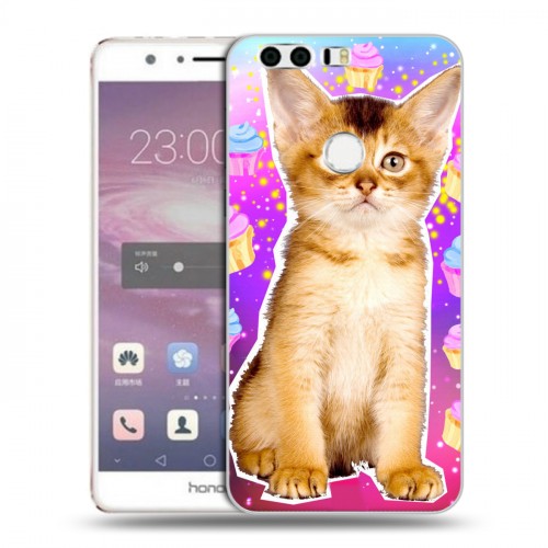 Дизайнерский пластиковый чехол для Huawei Honor 8 Космик кошки