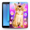 Дизайнерский силиконовый чехол для Samsung Galaxy Tab S3 Космик кошки