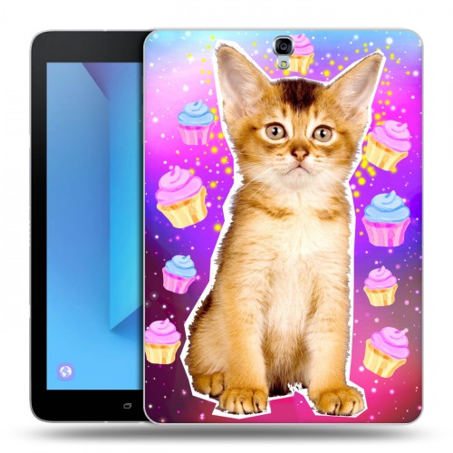 Дизайнерский силиконовый чехол для Samsung Galaxy Tab S3 Космик кошки