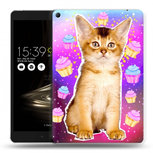 Дизайнерский силиконовый чехол для Asus ZenPad 3S 10 LTE Космик кошки