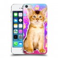 Дизайнерский пластиковый чехол для Iphone 5s Космик кошки