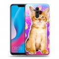 Дизайнерский силиконовый с усиленными углами чехол для Huawei Mate 20 Lite Космик кошки