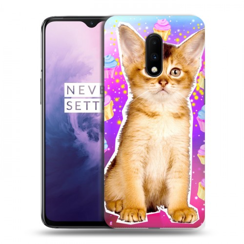 Дизайнерский пластиковый чехол для OnePlus 7 Космик кошки