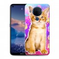 Дизайнерский силиконовый чехол для Nokia 5.4 Космик кошки