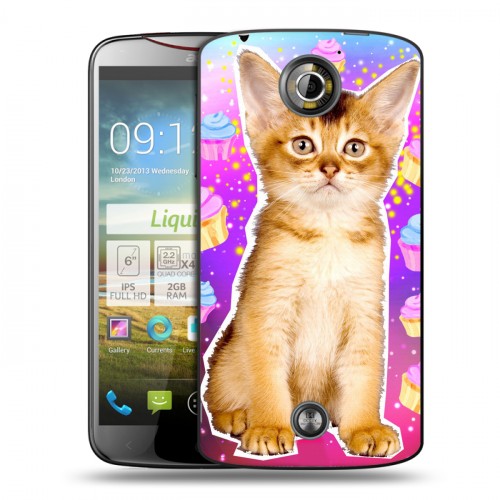 Дизайнерский пластиковый чехол для Acer Liquid S2 Космик кошки