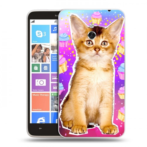 Дизайнерский пластиковый чехол для Nokia Lumia 1320 Космик кошки