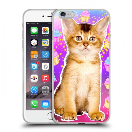 Дизайнерский силиконовый чехол для Iphone 6 Plus/6s Plus Космик кошки