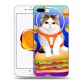 Дизайнерский силиконовый чехол для Iphone 7 Plus / 8 Plus Космик кошки