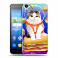 Дизайнерский пластиковый чехол для Huawei Y6 Космик кошки
