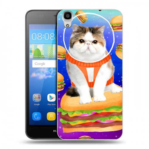 Дизайнерский пластиковый чехол для Huawei Y6 Космик кошки