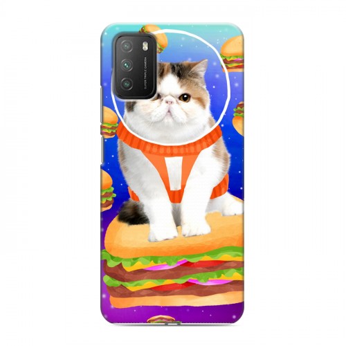 Дизайнерский пластиковый чехол для Xiaomi Poco M3 Космик кошки