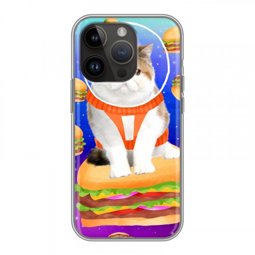 Дизайнерский силиконовый чехол для Iphone 14 Pro Космик кошки