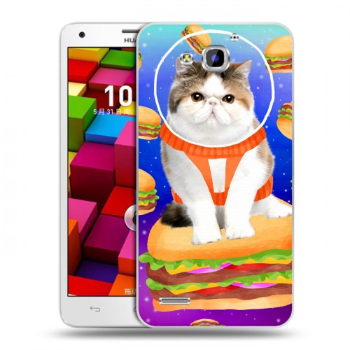 Дизайнерский пластиковый чехол для Huawei Honor 3x Космик кошки