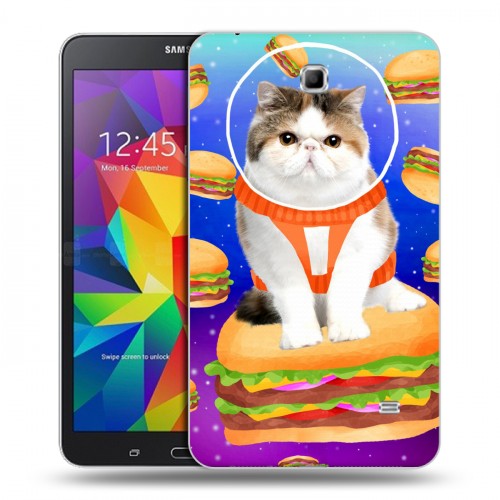 Дизайнерский силиконовый чехол для Samsung GALAXY Tab 4 7.0 Космик кошки