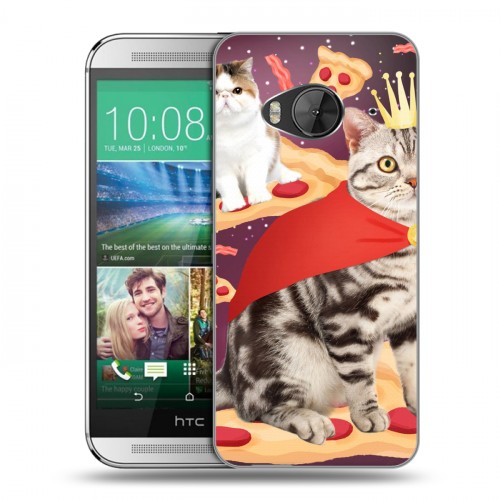 Дизайнерский силиконовый чехол для HTC One ME Космик кошки