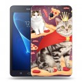 Дизайнерский силиконовый чехол для Samsung Galaxy Tab A 7 (2016) Космик кошки