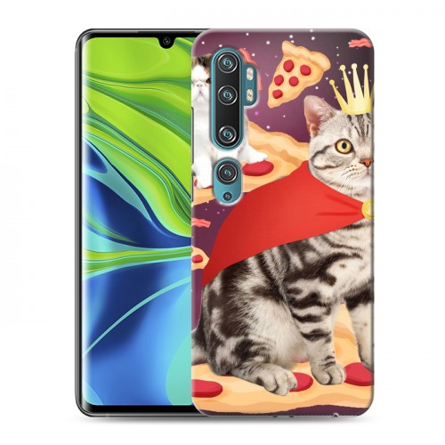 Дизайнерский силиконовый с усиленными углами чехол для Xiaomi Mi Note 10 Космик кошки