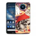 Дизайнерский силиконовый чехол для Nokia 8.3 Космик кошки