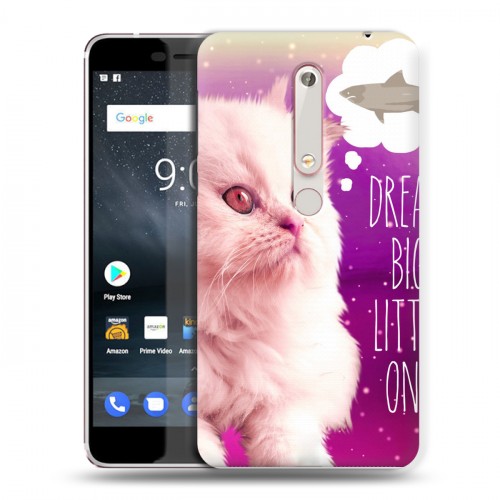Дизайнерский пластиковый чехол для Nokia 6 (2018) Космик кошки