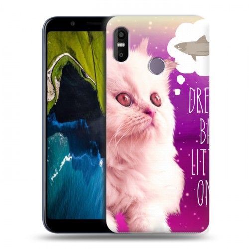 Дизайнерский пластиковый чехол для HTC U12 Life Космик кошки