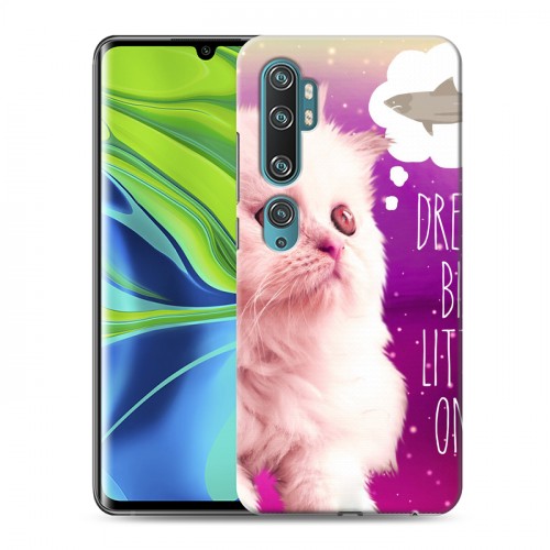 Дизайнерский силиконовый с усиленными углами чехол для Xiaomi Mi Note 10 Космик кошки