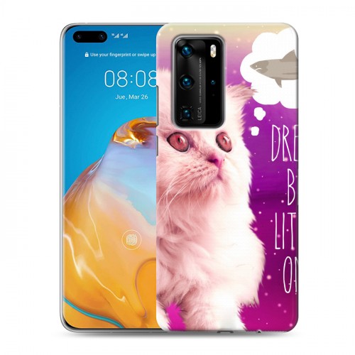 Дизайнерский пластиковый чехол для Huawei P40 Pro Космик кошки