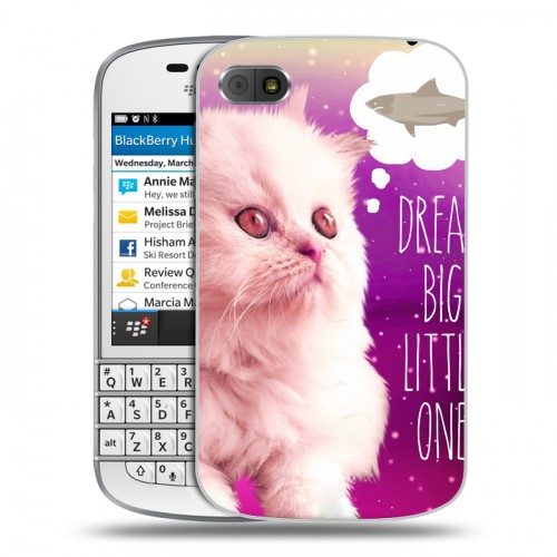 Дизайнерский пластиковый чехол для BlackBerry Q10 Космик кошки
