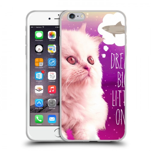 Дизайнерский силиконовый чехол для Iphone 6 Plus/6s Plus Космик кошки