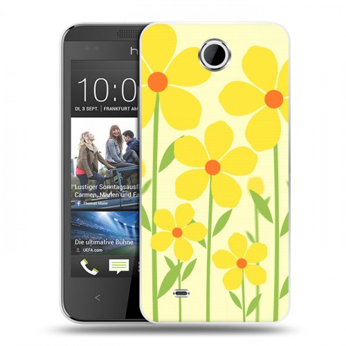 Дизайнерский пластиковый чехол для HTC Desire 300 Романтик цветы