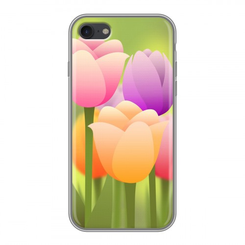 Дизайнерский силиконовый с усиленными углами чехол для Iphone 7 Романтик цветы