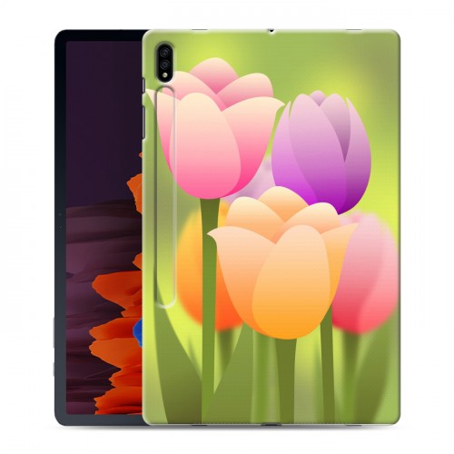Дизайнерский силиконовый чехол для Samsung Galaxy Tab S7 Plus Романтик цветы