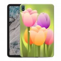 Дизайнерский силиконовый чехол для Nokia T20 Романтик цветы