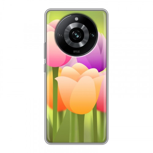 Дизайнерский силиконовый с усиленными углами чехол для Realme 11 Pro Романтик цветы