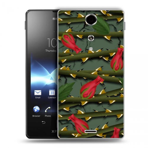 Дизайнерский пластиковый чехол для Sony Xperia TX Сила роз