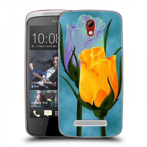 Дизайнерский пластиковый чехол для HTC Desire 500 Сила роз