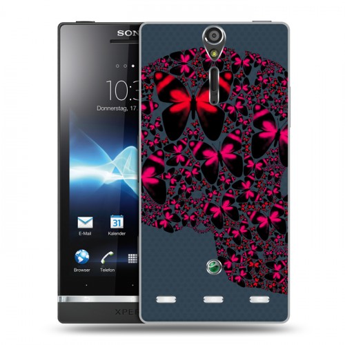 Дизайнерский пластиковый чехол для Sony Xperia S Текстурные черепа