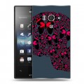 Дизайнерский пластиковый чехол для Sony Xperia acro S Текстурные черепа