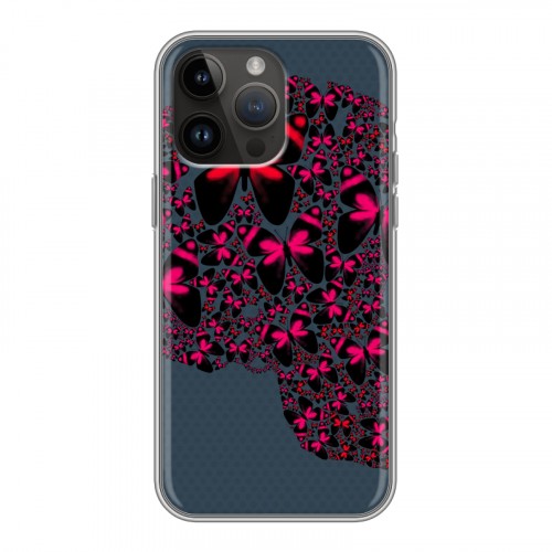 Дизайнерский силиконовый чехол для Iphone 14 Pro Max Текстурные черепа