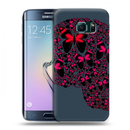 Дизайнерский силиконовый чехол для Samsung Galaxy S6 Edge Текстурные черепа
