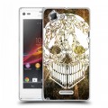 Дизайнерский пластиковый чехол для Sony Xperia L Текстурные черепа