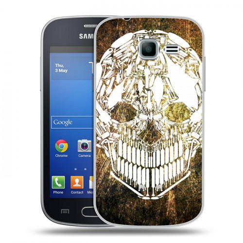 Дизайнерский пластиковый чехол для Samsung Galaxy Trend Lite Текстурные черепа