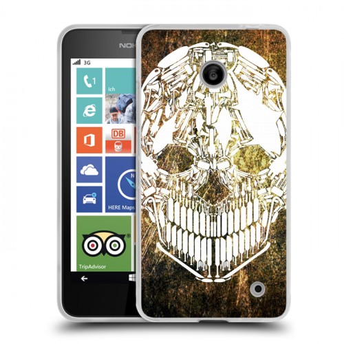 Дизайнерский пластиковый чехол для Nokia Lumia 630/635 Текстурные черепа