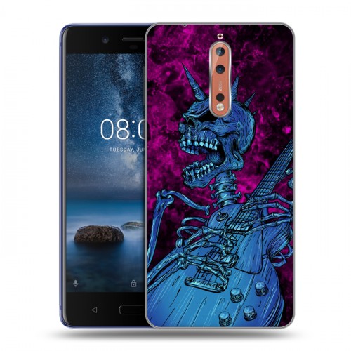 Дизайнерский пластиковый чехол для Nokia 8 Рок черепа