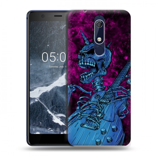 Дизайнерский пластиковый чехол для Nokia 5.1 Рок черепа