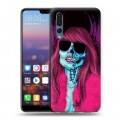 Дизайнерский силиконовый с усиленными углами чехол для Huawei P20 Pro Рок черепа