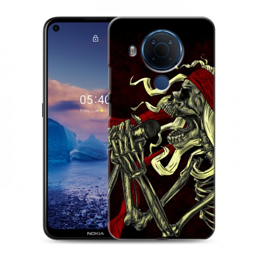 Дизайнерский силиконовый чехол для Nokia 5.4 Рок черепа