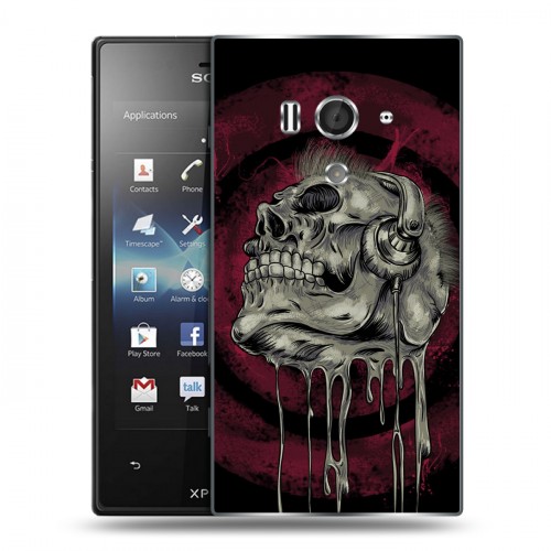 Дизайнерский пластиковый чехол для Sony Xperia acro S Рок черепа