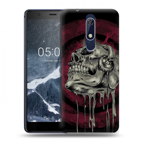 Дизайнерский пластиковый чехол для Nokia 5.1 Рок черепа