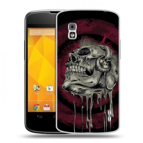 Дизайнерский пластиковый чехол для LG Google Nexus 4 Рок черепа