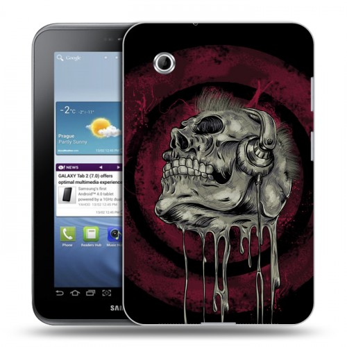 Дизайнерский силиконовый чехол для Samsung Galaxy Tab 2 7.0 Рок черепа
